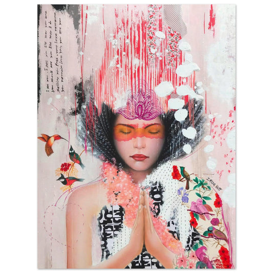 Wingman mixed media portrait art print by Irene Hoff