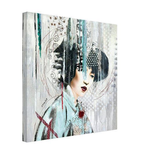 Balance in the Chaos mixed media portrait art print by Irene Hoff