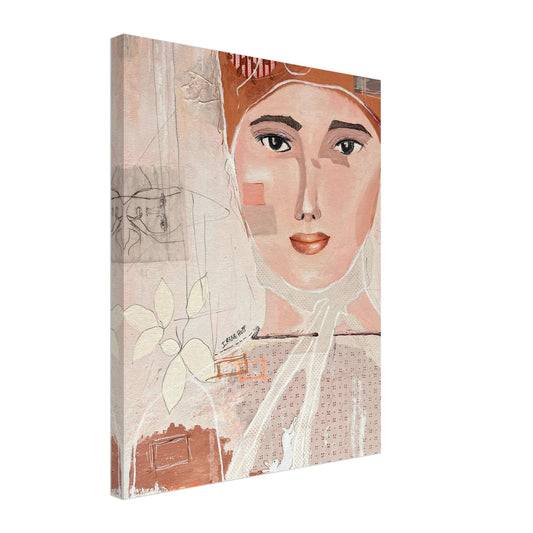 Power mixed media portrait art print by Irene Hoff