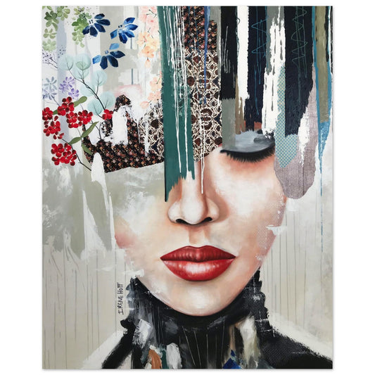 Wisdom Keeper mixed media portrait art print by Irene Hoff