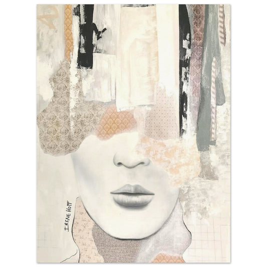 Hibernation mixed media portrait art print by Irene Hoff