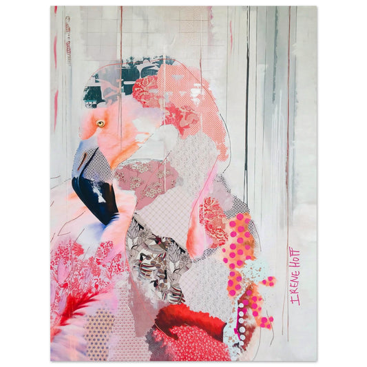Grace mixed media portrait art print by Irene Hoff