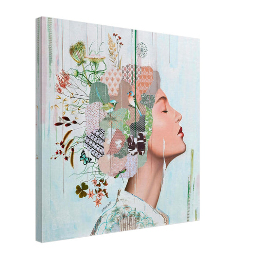 Rejoice mixed media portrait art print by Irene Hoff