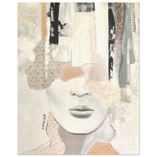 Hibernation mixed media portrait art print by Irene Hoff