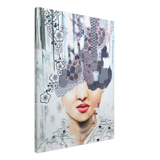 Connections mixed media portrait art print by Irene Hoff