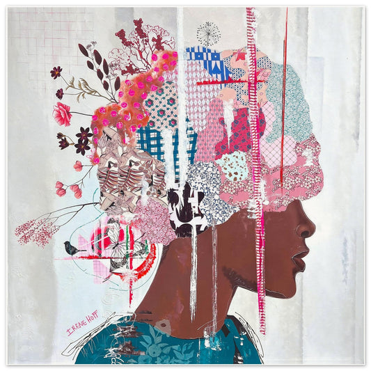 Attuned — mixed media portrait art print by Irene Hoff, room view