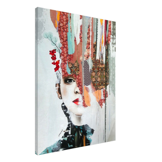Reinstating mixed media portrait art print by Irene Hoff