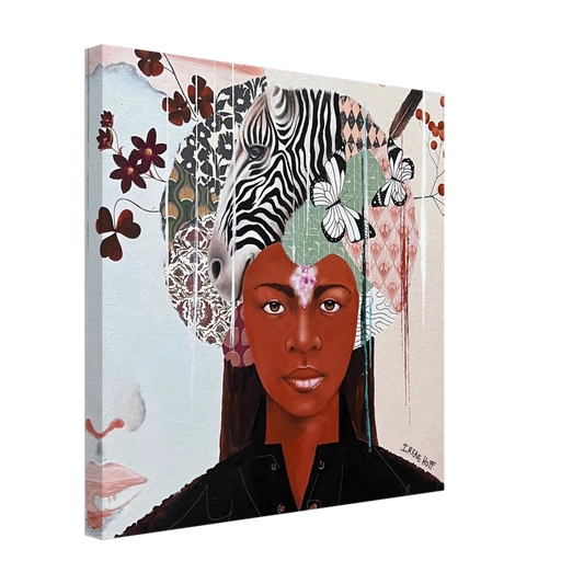 Tripa mixed media portrait art print by Irene Hoff